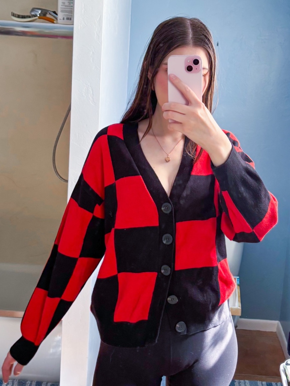 Black and Red Cardigan - Picture 2 of 7